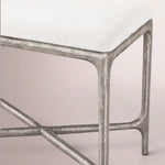 Caloria Fabric Stool — FORGED PEWTER / SNOW WHITE
