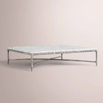 Caloria Thaddeus Marble Square Coffee Table — CARRARA MARBLE-PEWTER / 52