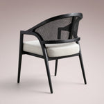 Aylora Dining Arm Chair — BLACK DRIFTED & NOMAD SNOW