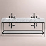 Caloria Double Washstand — FORGED LRON / Italian Carrara marble / OVAL-72