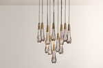 Raindrop Glass Round Solitaire Chandelier-kimoylights