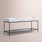 Caloria Double Washstand — FORGED LRON / Italian Carrara marble / RECTANGLE-72