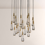 Raindrop Glass Round Solitaire Chandelier -kimoylights