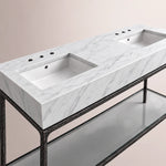 Caloria Double Washstand — FORGED LRON / Italian Carrara marble / RECTANGLE-72