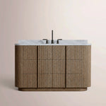 Ethoria Single Extra-Wide Vanity — BROWN OAK / OVAL