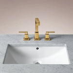 Caloria Powder Washstand — FORGED BRASS / CARRARA / RECTANGLE