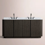 Ethoria Double Vanity — BLACK OAK / CARRARA / OVAL