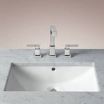 Caloria Powder Washstand — FORGED PEWTER / CARRARA / RECTANGLE