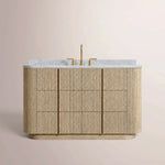Ethoria Single Extra-Wide Vanity — GREIGE OAK / OVAL