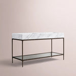 Caloria Double Washstand — FORGED BRONZE / Italian Carrara marble / RECTANGLE-60