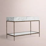 Caloria Extra-Wide Washstand — FORGED BRONZE / CARRARA / RECTANGLE