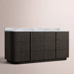 Ethoria Double Vanity — BLACK OAK / CARRARA / RECTANGLE