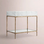 Caloria Washstand — FORGED BRASS / CARRARA / RECTANGLE