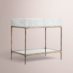 Caloria Washstand — FORGED BRASS / CARRARA / OVAL