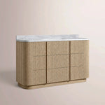 Ethoria Single Extra-Wide Vanity — GREIGE OAK / OVAL