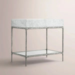 Caloria Washstand — FORGED PEWTER / CARRARA / RECTANGLE