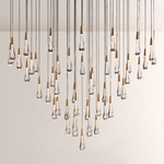 Raindrop Glass Round Solitaire Chandelier -kimoylights