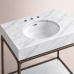 Caloria Washstand — FORGED BRONZE / CARRARA / OVAL