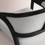 Aylora Upholstered Back Dining Arm Chair — BLACK DRIFTED & NOMAD SNOW
