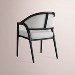 Aylora Upholstered Back Dining Arm Chair — BLACK DRIFTED & NOMAD SNOW