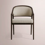 Aylora Upholstered Back Dining Arm Chair — MOCHA & PROMISE ECRU