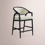Aylora Upholstered Back Counter Stool — BLACK DRIFTED & NOMAD SNOW