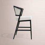 Aylora Upholstered Back Armless Counter Stool — BLACK DRIFTED & NOMAD SNOW