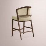 Aylora Upholstered Back Armless Counter Stool — MOCHA & PROMISE ECRU