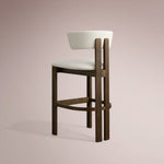 Revora Armless Stool — CINDER & MATERA CASHMERE / BAR STOOL