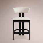 Revora Armless Stool — VESUVIO BLACK & MATERA CASHMERE / COUNTER STOOL