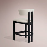 Revora Armless Stool — VESUVIO BLACK & MATERA CASHMERE / COUNTER STOOL