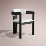 Revora Dining Arm Chair — VESUVIO BLACK & MATERA CASHMERE
