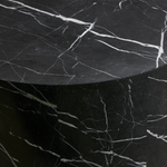 Kivara Stone End Table — BLACK MARQUINA