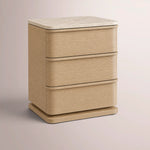 Liromelle Emperador Closed Nightstand — GREIGE BRUSHED OAK / GREY EMPERADOR MARBLE / 20