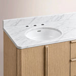 Liromelle Double Vanity — LIGHT OAK / CARRARA / OVAL