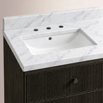 Celorin Reeded Double Vanity — BLACK OAK / CARRARA / RECTANGLE