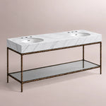 Caloria Double Washstand — FORGED BRONZE / Italian Carrara marble / OVAL-72