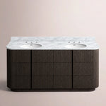 Ethoria Double Vanity — BLACK OAK / CARRARA / OVAL