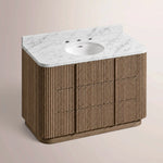 Ethoria Single Extra-Wide Vanity — BROWN OAK / OVAL