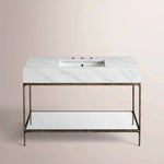 Caloria Extra-Wide Washstand — FORGED BRONZE / CARRARA / RECTANGLE