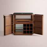 Corvela Bar Cabinet — WALNUT / BLACK MARQUINA