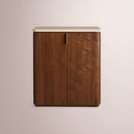 Corvela Bar Cabinet — WALNUT / CREAM STONE