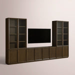 Norvella Modular Glass Media Cabinet Set
