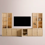 Norvella Modular Glass Media Cabinet Set