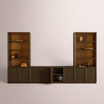 Norvella Modular Open Media Cabinet Set — MOCHA