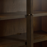 Norvella Modular Glass Media Cabinet Set — MOCHA