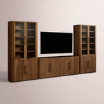 Polvara Modular Glass Media Cabinet Set