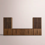 Polvara Modular Reeded Media Cabinet Set With Drawers