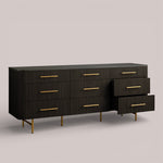Favera Nine-Drawer Dresser — EBONY / BLUESTONE