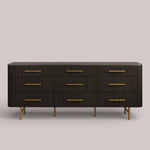 Favera Nine-Drawer Dresser — EBONY / BLUESTONE